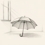 An Open Umbrella Indoors